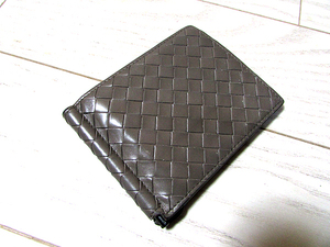 MB-4697061013◆美品売切り【BOTTEGA VENETA ボッテガヴェネタ】マネークリップ付カード入れ・財布◆男女兼◆