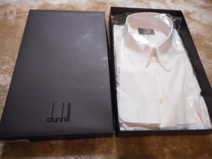 dunhill　ダブルカフス Yシャツ　ホワイト スライプ　ワイシャツ オーダーシャツ　ダンヒル　未使用・ラスト1枚