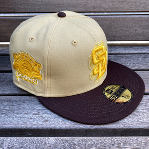 USA正規品 【7】 Newera ニューエラ SD Padres サンディエゴ パドレス MLB 限定スタジアムパッチ 2トーン OVERLAP 59FIFTY (23-12)