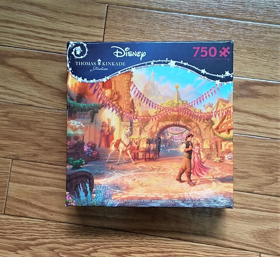 Venta promocional y envío gratuito Ceaco Disney Dreams Puzzle 750 piezas Rapunzel y el príncipe Thomas Kinkade disney puzzle princesa, juguete, juego, rompecabezas, rompecabezas