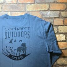 ★BIGサイズ★USA古着★正規品★【carhartt カーハート】DUTDOORS 狩猟犬プリント 長袖Tシャツ【海外 L】ブルーグレー アウトドア K3-262_画像9