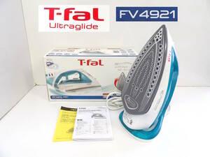 【よろづ屋】美品：ティファール T-fal スチーム アイロン ウルトラグライド FV4921 JO 取扱説明書あり 箱あり（T1222-80）