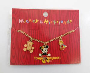 【よろづ屋】未使用：東京ディズニーランド ミニーマウス ネックレス チャーム ベア ドール Tokyo Disneyland Mickey & His Friends