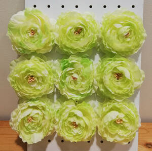 [ unused ]la naan kyulasa-tifi car ru flower artificial flower head only 9 piece set green new goods *