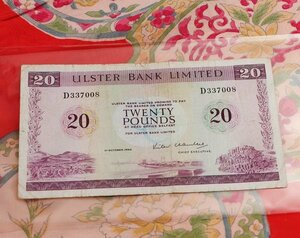 b_2) 北アイルランド　アルスター銀行　紙幣　ポンド　20ポンド