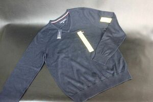 トミーヒルフィガー メンズ Vネックセーター ネイビー サイズS TOMMY HILFIGER★送料520円