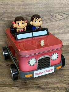 不二家 ペコちゃん&ポコちゃん 車型缶ケース フィギュア