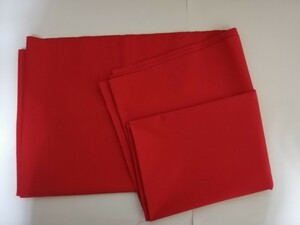 生地　赤　レッド　長さ2m80cm 　巾92cm 　綿混(綿35、ポリ65)？　無地　日本製