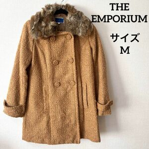 THE EMPORIUM ザエンポリウム　ラビットファー付きコート　ブラウン　サイズM