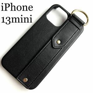 iPhone 13mini for leather case * open type *kalabina ring attaching *ELECOM* black 