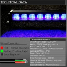 LEDライトバー 90W 15インチ ブルー バックライト内蔵 ブラックインナー スポット BLシリーズ 9500lm 12V 24V 防水IP67 作業灯 P-542_画像5