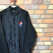 ME7-077★人気★USA企業物【pepsi ペプシ】ワッペンロゴ ジップアップ 中綿 ジャケット【メンズ XL】黒 PORT AUTHORITY コーラ 保温 防寒_画像8