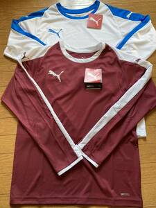  new goods regular goods Puma soccer / futsal LIGA game shirt long sleeve 2 pieces set 150cm 703668 ②