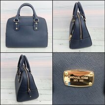 ＭＩＣＨＡＥＬ ＫＯＲＳ マイケルコース ロゴ ２ｗａｙ レザー ショルダー ハンドバッグ 紺 ネイビー系 鞄/241_画像2