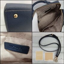 ＭＩＣＨＡＥＬ ＫＯＲＳ マイケルコース ロゴ ２ｗａｙ レザー ショルダー ハンドバッグ 紺 ネイビー系 鞄/241_画像4