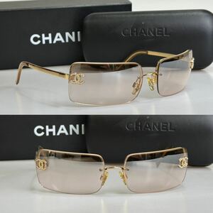 CHANEL シャネル 4104-B c125/8Z 6217 ブラウングラデーション ミラーレンズ ラインストーン ココマーク サングラス