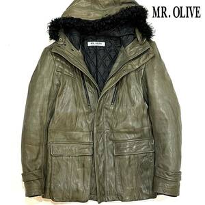  превосходный товар!! MR.OLIVE [M-7374] с хлопком входить телячья кожа kau кожа овца мех Mod's Coat ( оливковый хаки ) мужской милитари внешний сделано в Японии 