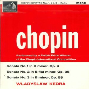 ★LP「ケンドラ WLADYSLAW KEDRA ショパン ピアノソナタ」1959年（US WESTMINSTER録音）英HMV MONO (1963年 ISSUE) UK 美