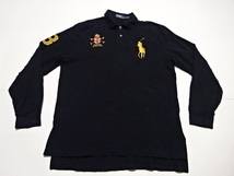 ●Polo by Ralph Lauren ポロ ラルフローレン 長袖ポロシャツ L 黒 ビックポニー ビックポロ●1210●_画像1