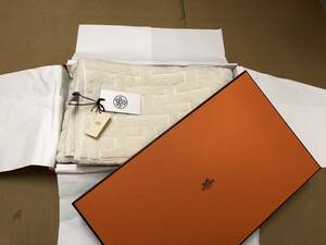 3144) 未使用保管品 エルメス HERMES タオル バスタオル ステアーズ ナチュラル コットン100% 