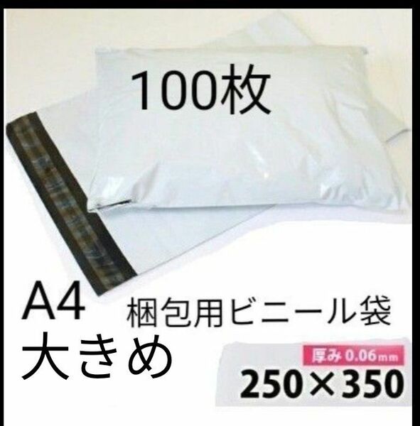 ビニール袋　 100枚　A4　大きめ　テープ フタつき　