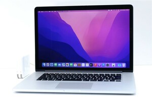 1円スタート 年末買得 Apple A1398 MacBook Pro 2015 i7 2.2GHz メモリー16GB SSD256GB 15.4インチ/画面綺麗/2880x1800/充放電回数:113