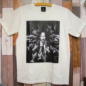 【送料無料】L/白★新品ジョン・ウィック【John Wick】銃★プリントＴシャツ