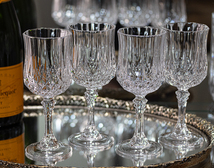 フランス クリスタル ロンシャン ゴブレット シャンパン ワイン グラス 4脚セット 酒 ビンテージ パーティーグラス_画像7