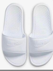 [343881-115] NIKE BENASSI JDI SLIDES ALL WHITE 25センチ