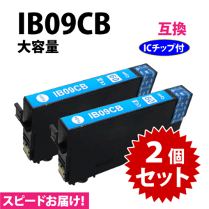 IB09CB シアン 2個セット スピード配送 IB09CAの大容量タイプ エプソン プリンターインク 互換インク 目印 電卓