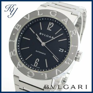 1円～ 3ヶ月保証付き 磨き済み 美品 本物 定番 人気 BVLGARI ブルガリ BB38SS AUTO 自動巻き ブラック メンズ 時計