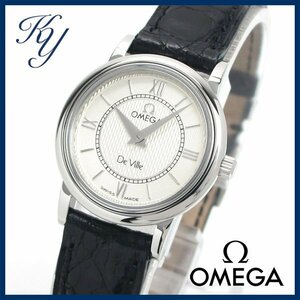 1円～ 3ヶ月保証付き 磨き済み 美品 本物 定番 人気 OMEGA オメガ デビル プレステージ 革ベルト レディース 時計