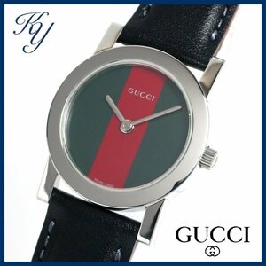 1円～ 3ヶ月保証付き 磨き済み 美品 本物 人気 GUCCI グッチ シェリーライン 5200L 革ベルト レディース 時計