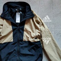 新品 正規品 adidas アディダス THREE STRIPES 上下セット セットアップ ナイロン ジャージ 黒 ブラック ベージュ L_画像7