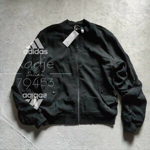 新品 正規品 adidas アディダス ウィンドジャケット MA1 ボンバージャケット 黒 ブラック 裏地フリース L