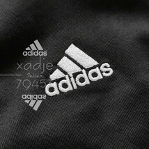 新品 正規品 adidas アディダス 2枚セット 長袖 ロンT プリント THREE STRIPES 黒 ブラック 白 ホワイト 3本ライン ロゴ 刺繍 厚手 2XL_画像8