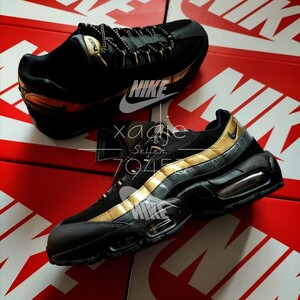 新品 正規品 NIKE ナイキ AIR MAX 95 PRM エアマックス 95 プレミアム 黒 ブラック 金 ゴールド 26.5cm US8.5 箱付き