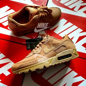 新品 正規品 NIKE ナイキ AIR MAX 90 PRM WINTER エアマックス 90 プレミアム FLAX ウィート 26cm US8 箱付き ガムソール