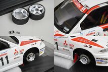 ONEMODEL 1/18 三菱 LANCER EVOLUTION ランサーエボリューションIII ラリーアート RALLY VER. #11 ※ジャンク タイヤ・ネジ固定部に破損_画像3