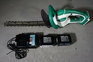 ◎ makita マキタ 350mm 充電式生垣バリカン 充電器 バッテリー２個付き DC18WA BL1411G BL1413G ※ジャンク品 MUH350D