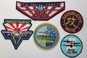 ▽ 米軍 ELECTRONC ATTACK VAQ-136/25 YRS FDNF VAQ-136 など色々セット ミリタリー ワッペン/パッチ 5点セット