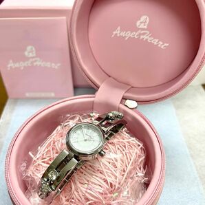 稼働　美品　Angel Heart ジュエリーウォッチ　エンジェルハート　腕時計　レディース　シルバー　ピンク　ハート