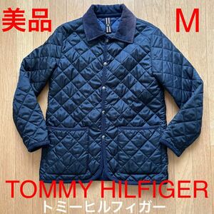 美品 TOMMY HILFIGER トミーヒルフィガー ネイビー キルティングジャケット サイズM