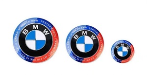 BMW 50th Anniversary ボンネット・トランク・ステアリングエンブレム　　82mm 74mm 45mm 各1枚