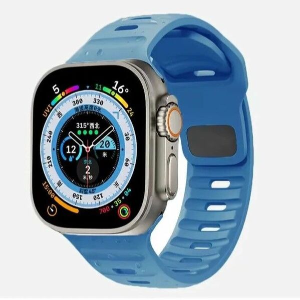 Apple watch スポーツバンド ワイド ブルー