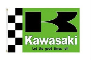 カワサキ 旗 90cm×60cm タペストリー ガレージ装飾 Kawasaki z2 z1 FX GPZ ZRX ZXR ニンジャ　NINJA　kh250 kh400 750ss 250ss 400 