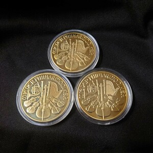 ウィーンフィルハーモニー ゴールド GOLD 金 金貨 24k ゴールドコイン ウィーン金貨 3枚セット　