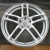 □送料無料 A2■ ヨコハマ AVS MODEL T5 ■ 17×8J+48 ■ 5H PCD112 ■ ハブφ66.5 ◇ ４本 ◇ 日本製 シルバー系/1ピース/ツインスポーク_画像3