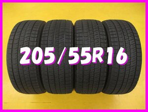 ◆送料無料 A2s◆　7分山　スタッドレス　205/55R16　91Q　ブリヂストン　BLIZZAK VRX2　冬４本　※2019年製