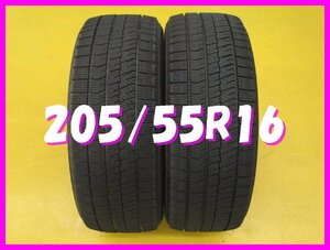 ◆送料無料 A1s◆　7分山　スタッドレス　205/55R16　91Q　ブリヂストン　BLIZZAK VRX2　冬２本　※2019年/日本製